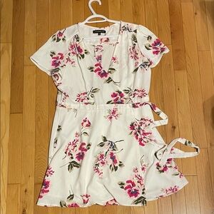 Dynamite White and Pink Floral Mini Dress